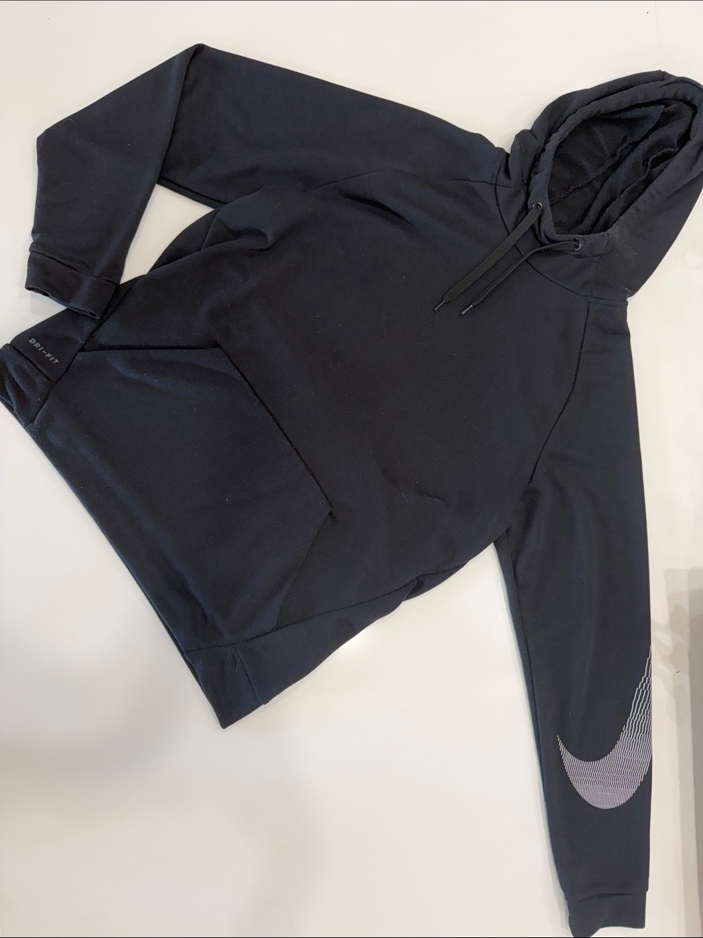Nike Men’s Black Dri-FIT Hooded Sweatshirt with Swoosh